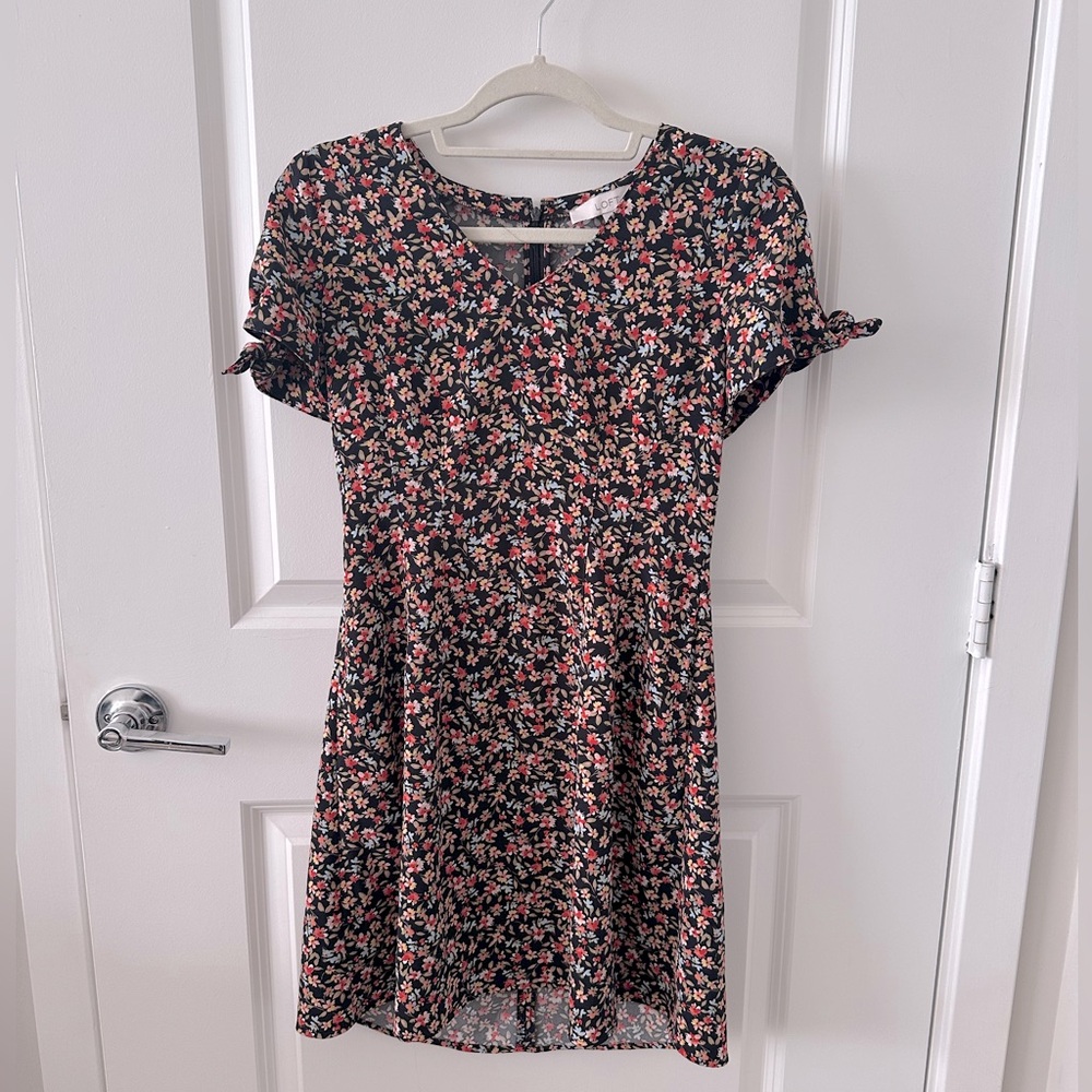 Floral Tie Sleeve Pocket Dress